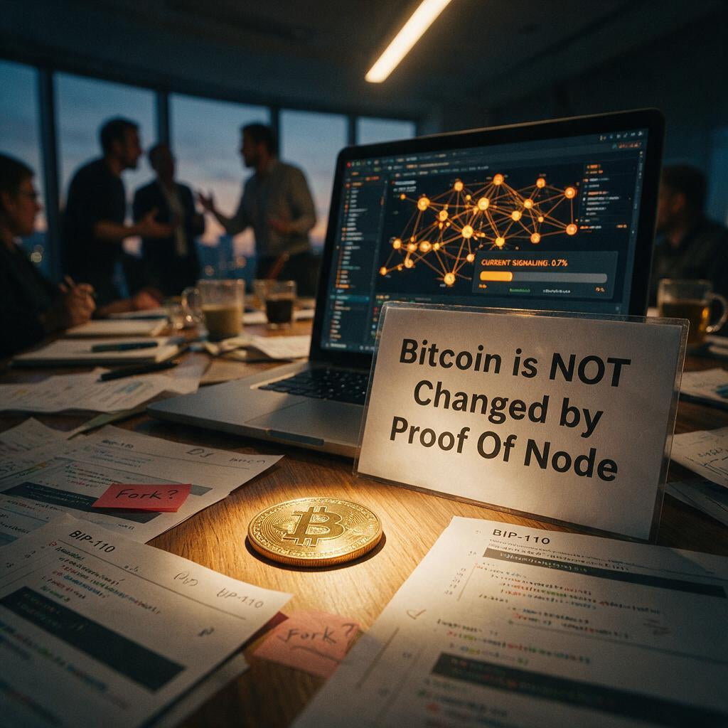 Warum 'Proof of Node' Bitcoin nicht ändert — BIP-110, Nodes & Fork-Risiko