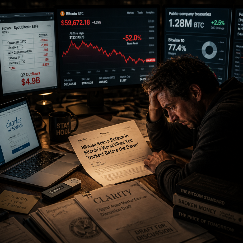Bitwise sieht Bottom bei Bitcoin: ‚Darkest Before the Dawn‘ — ist das Tief erreicht?
