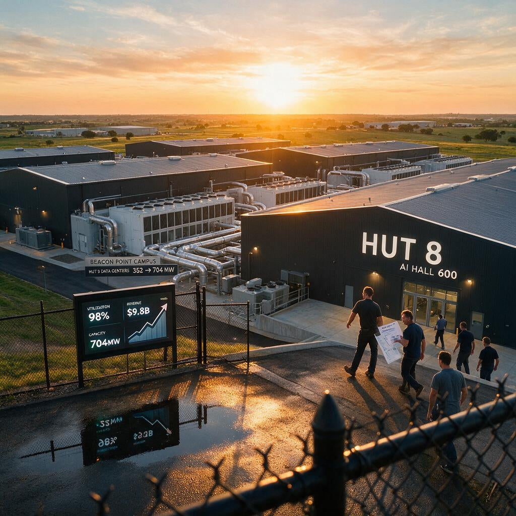 Hut 8 setzt auf AI: Aktien steigen nach $9,8 Mrd Data-Center-Deal