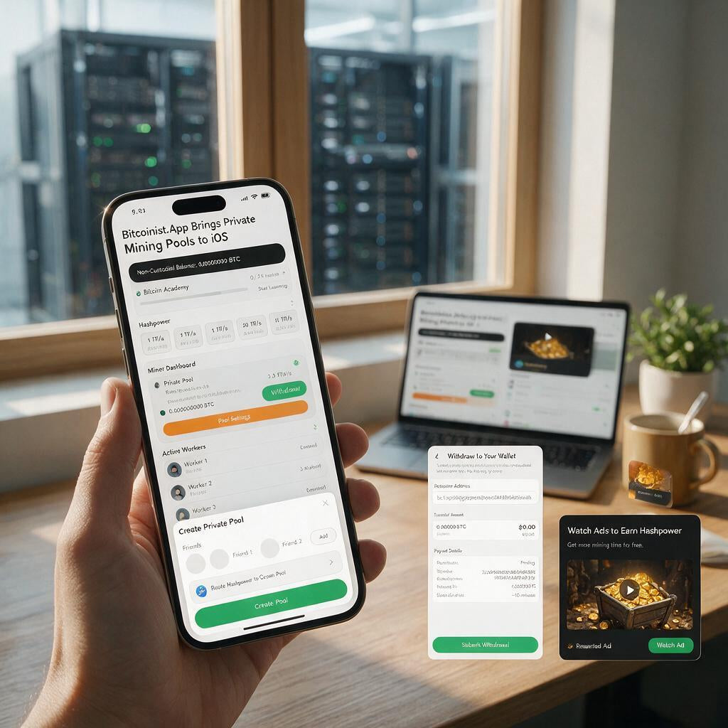 Bitcoinist.App: Privates non-custodial Bitcoin‑Mining auf iOS