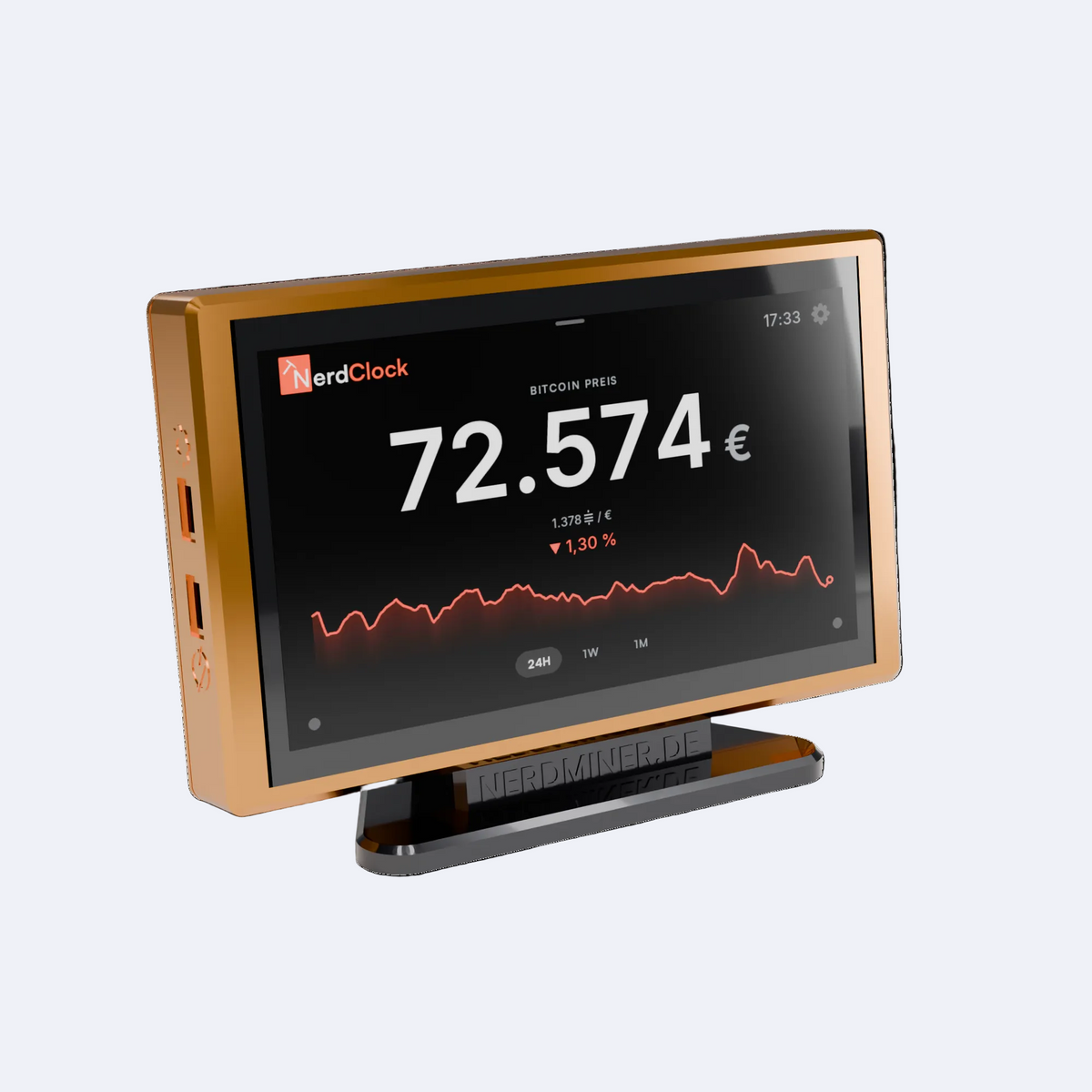 NerdClock Premium Metal Edition in Orange