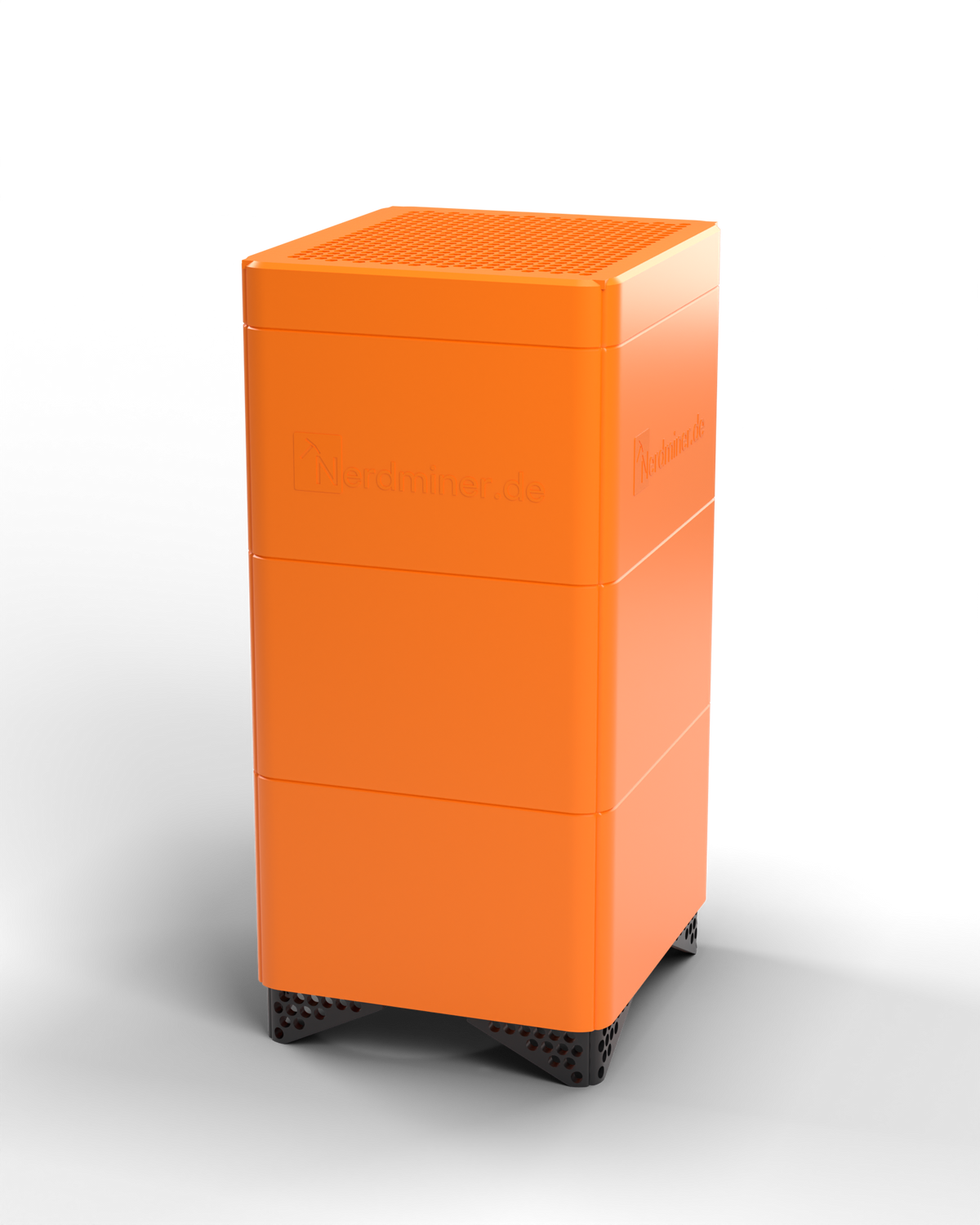 NerdHeizung Bitcoin-Heizung in Orange mit Grill-Deckel